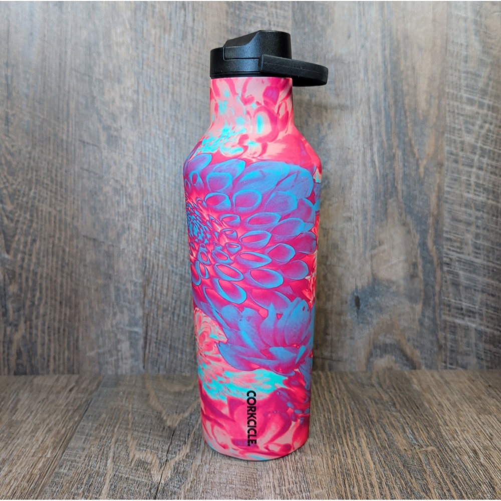 Corkcicle Sport Canteen Stainless Steel Water Bottle Dopamine Floral 32 oz.